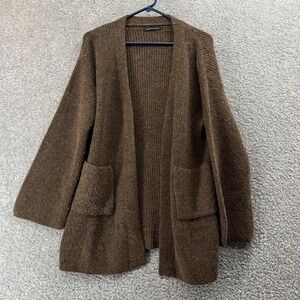 Do Everything In Love Cardigan Sweater Womens One Size Brown Open Front Pockets